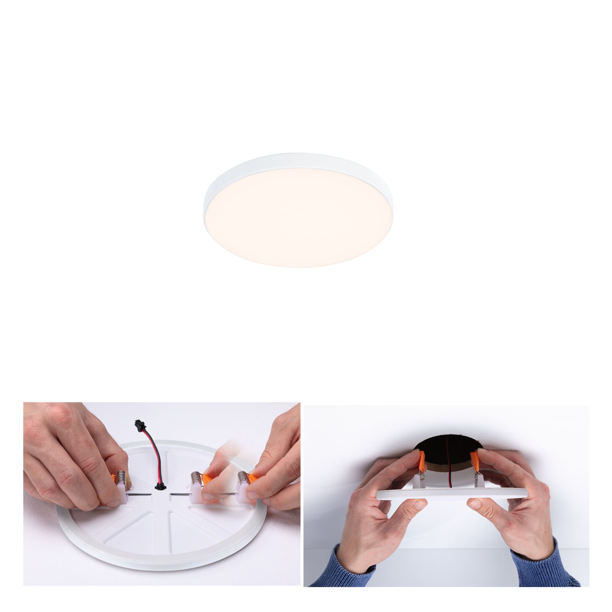 VariFit LED Einbaupanel Veluna Edge IP44 rund 90mm 6W 450lm 3000K Weiß dimmbar
